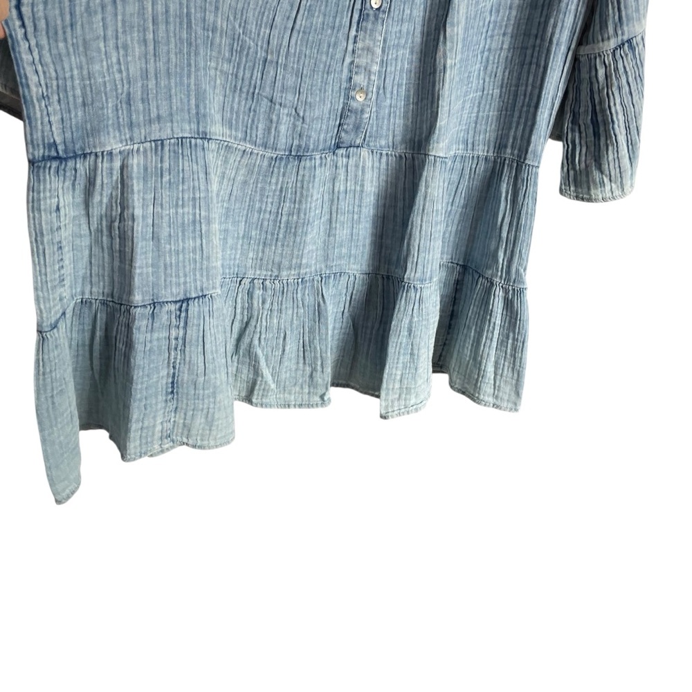 Faherty Dream Cotton Gauze Kasey Dress in Light Indigo Wash NWT - Picture 8 of 16